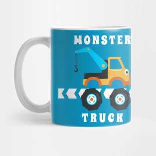 Vector illustration of monster truck with cartoon style. Mug